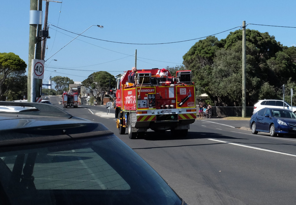 Santa-on-a-fire-truck