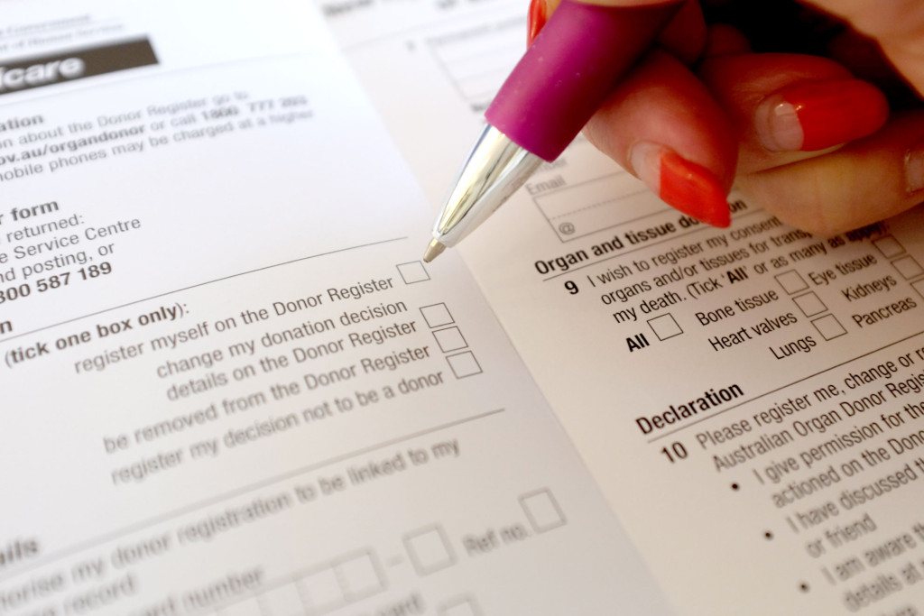 Organ-Donation-Form-filling-in